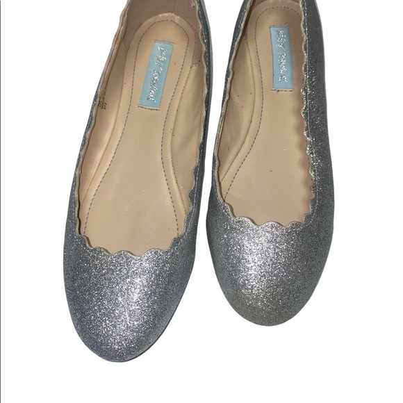 𝅺Blue by Betsey Johnson Women's Dance Flat silver glitter shoes size 7M - Picture 6 of 6
